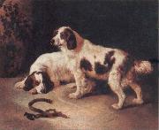 George Horlor Brittany Spaniels Sweden oil painting artist